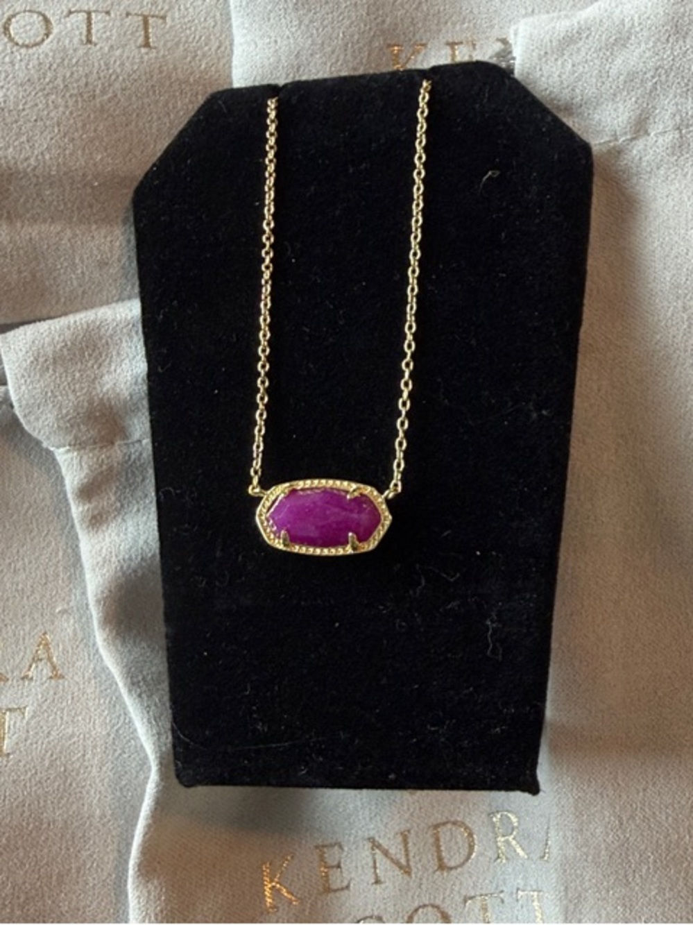 Kendra Scott Elisa Necklace with Purple Jade Pendant